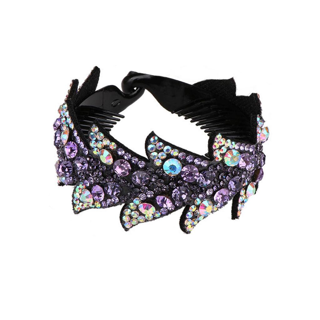 Hair Bun Maker Holder Rhinestone Deft Hair Claw Clamps Hairband Strong Bun Must-have Tool Hair Accessories