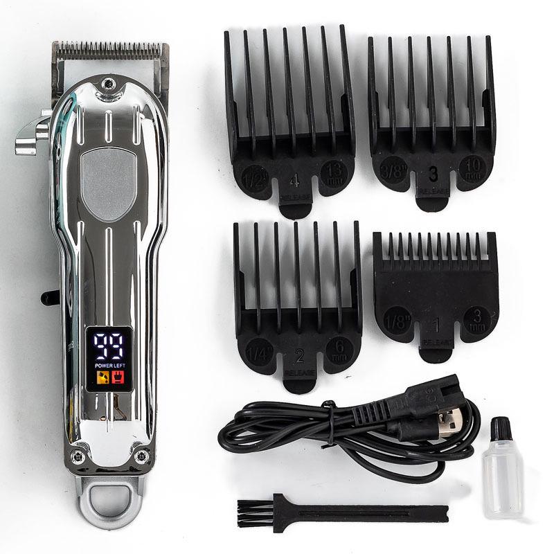 Retro Electric Hair Clipper with LCD Display – Rechargeable Barber Tool for Bald Head, Carving & Gradient Styles