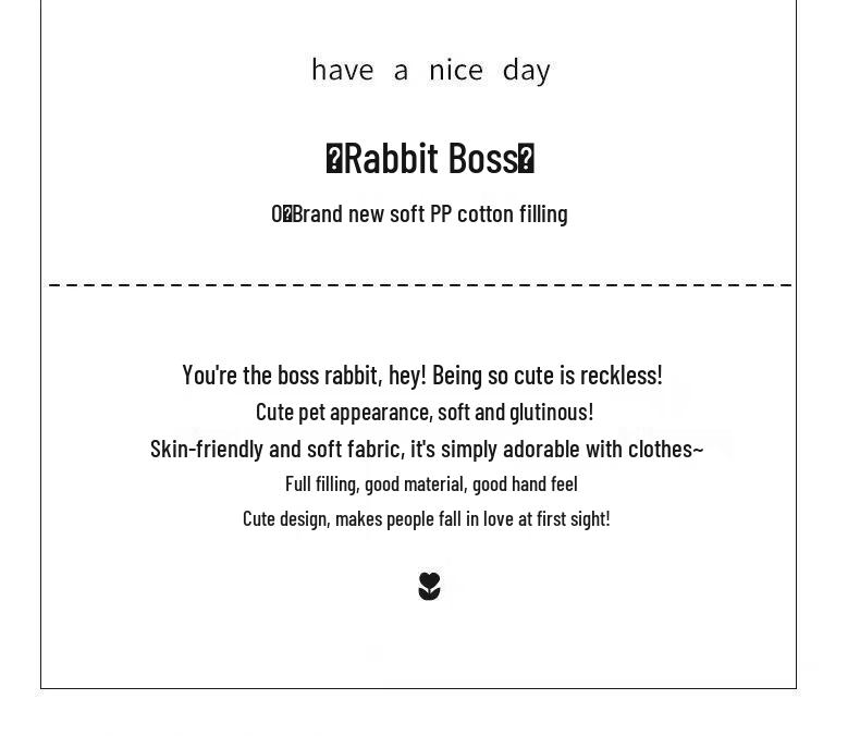 Tegneserie Langøret Kanin Sjef Plysjpute Dukke - Søt Gave til Jenter