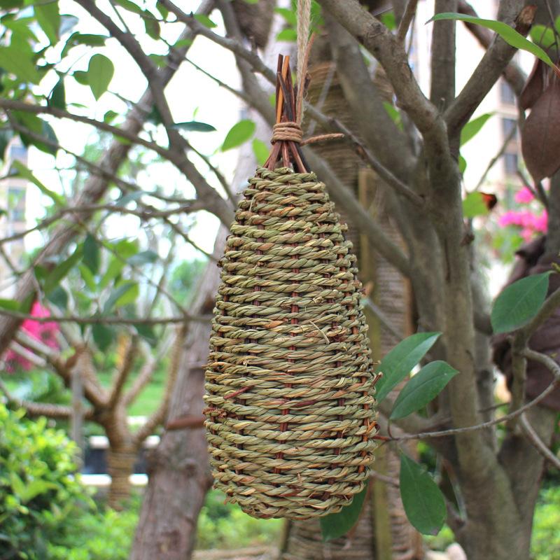 Premium Hanging Bird House Natural Fiber Finch Bird Nest Hut Outdoor Cage Shelter Hideaway Bird Nest High Quality Elegant