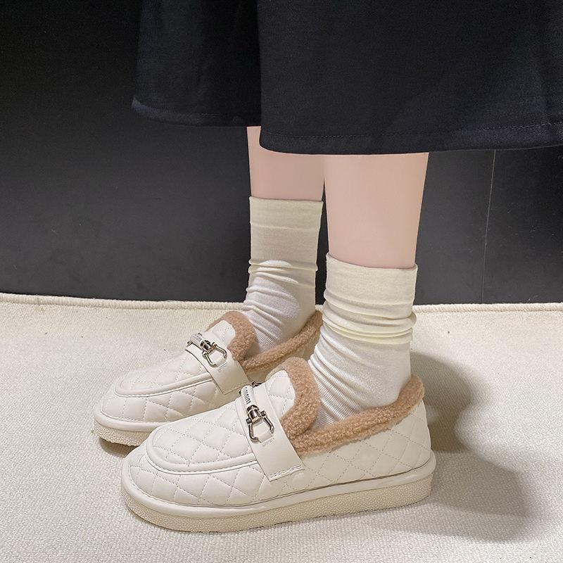 Buty Mao Mao damskie noszą aksamitne buty beanie zimą z miękkimi podeszwami i dużą głową chleba śnieżne bawełniane buty