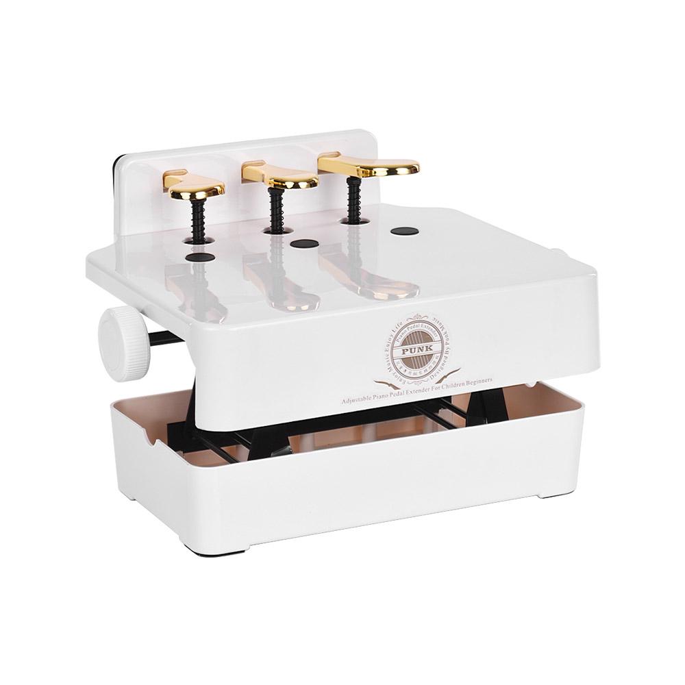 Скамейка-удлинитель для педалей фортепиано для детей, регулируемая высота, с 3 педалями, детское учебное пособие по игре на фортепиано белый