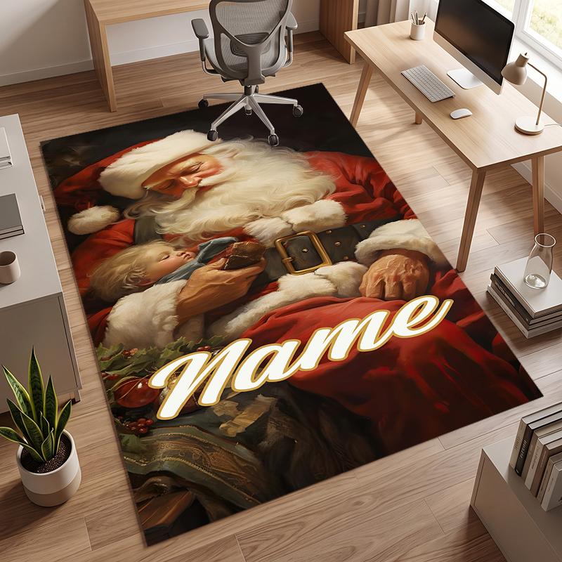 Jolly Santa Claus (5) Personalized name Office Carpet Stylish Decor for Living Room Bedroom Kitchen