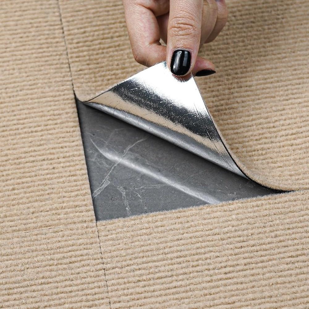 10pcs 30cmX30cm Carpet Tiles Peel and Stick, Self Adhesive Square Carpet with Soft Pad, Non-Slip Carpet Floor Tiles Easy DIY