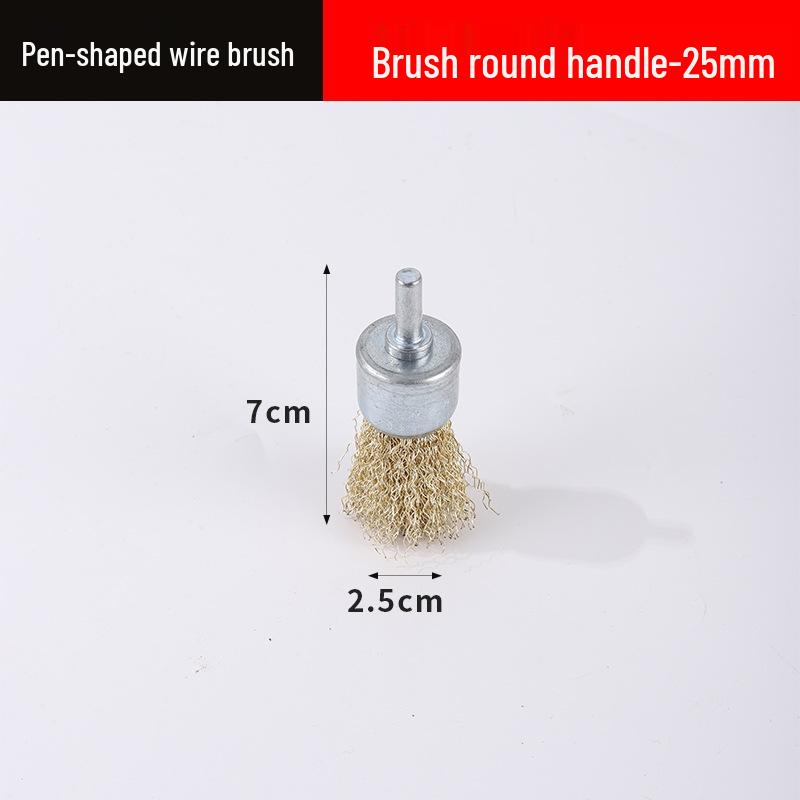 Electric Wire Brush Head with Handle for Rust Removal - 6mm Grinding Wheel Attachment