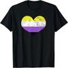 Non-binary Heart Flag Pride Identity LGBT Non-binary Graphic T-Shirt