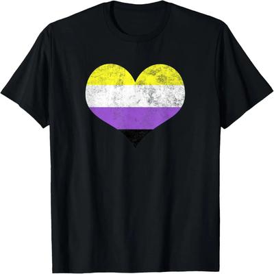 Non-binary Heart Flag Pride Identity LGBT Non-binary Graphic T-Shirt
