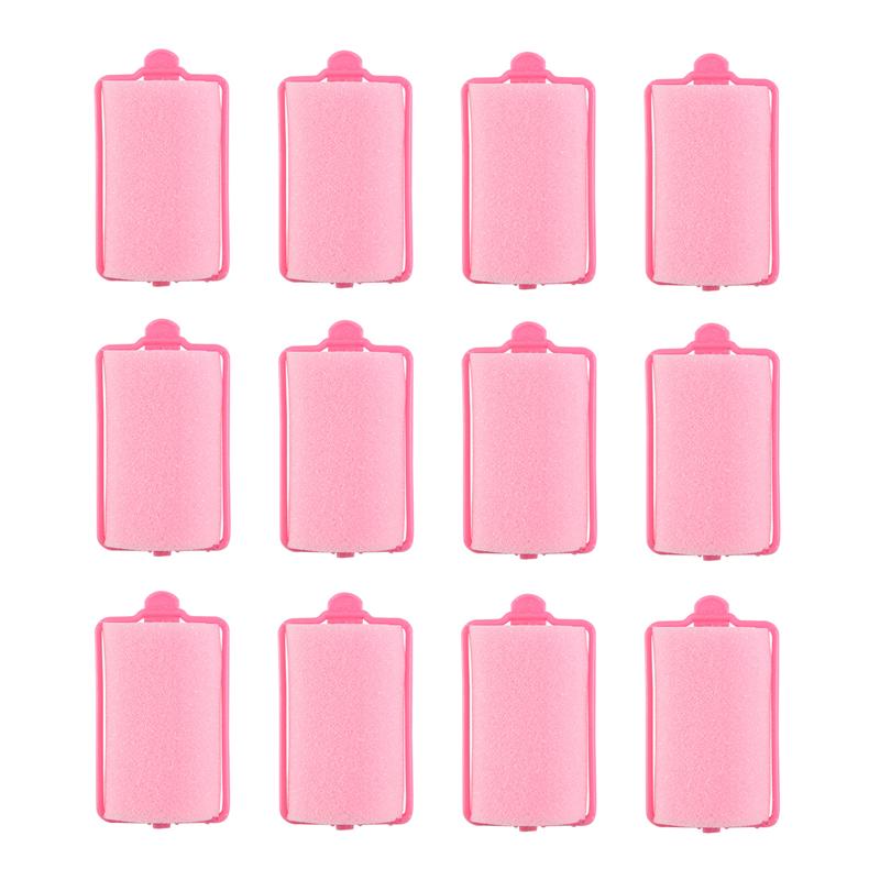 

2025 Trend 12Pcs Dark Pink Hair Styling Soft Foam Sponge Rollers Curlers Hairdressing Tool