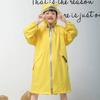 Kids Raincoat Girl with Schoolbag Primary School Student Body Long Cute Kindergarten Baby Poncho Thickened Korean Style