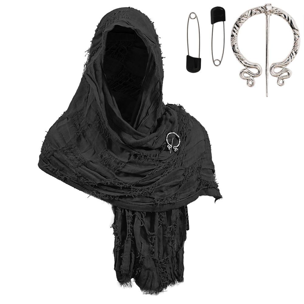 Popular Medieval Style Medieval Cloak With Viking Brooch Beggar Style Hooded Shawl Scarf Scarf Cape Pop Culture Events