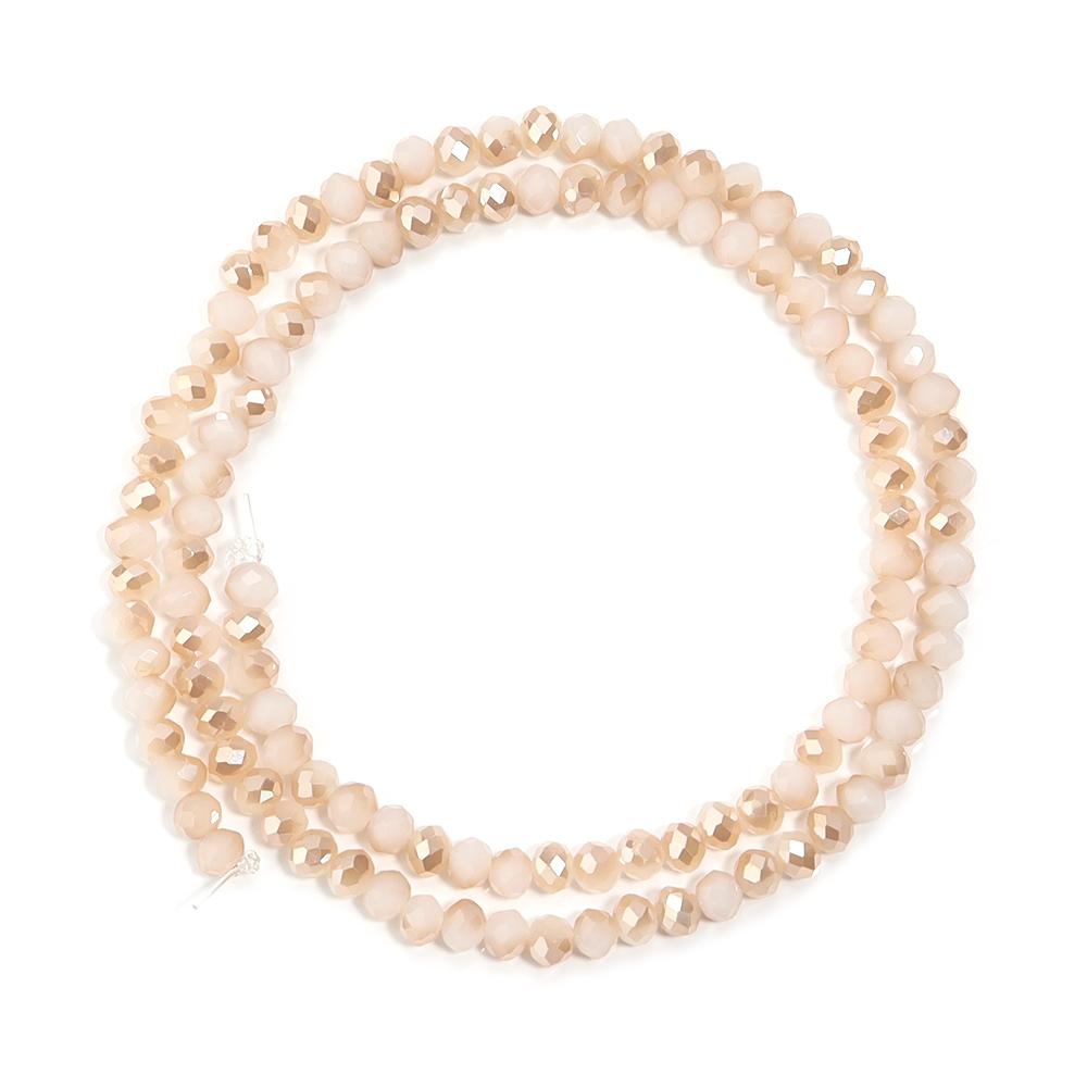 

4 6 8mm Faceted Crystal Beads Rondelle White Jade Amber Abacus Glass Spacer Beads For Jewelry Making DIY Bracelets Accessories