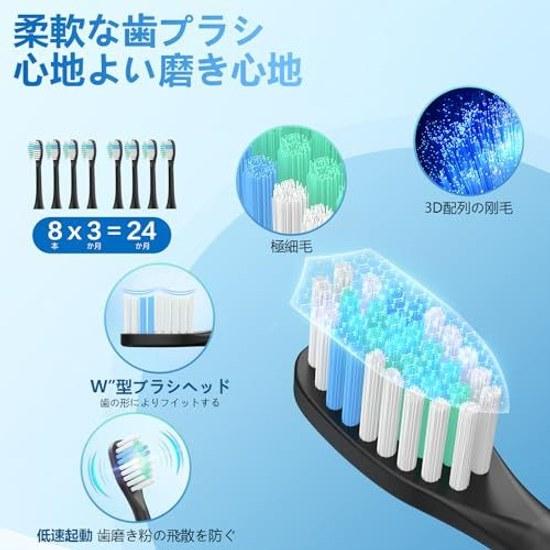 Electric Toothbrush Sonic Type Side-to-side Motion IPX7 Waterproof 6 Modes 8 Replacement Brushes Included Rechargeable Storage Case 2-minute Auto SW5