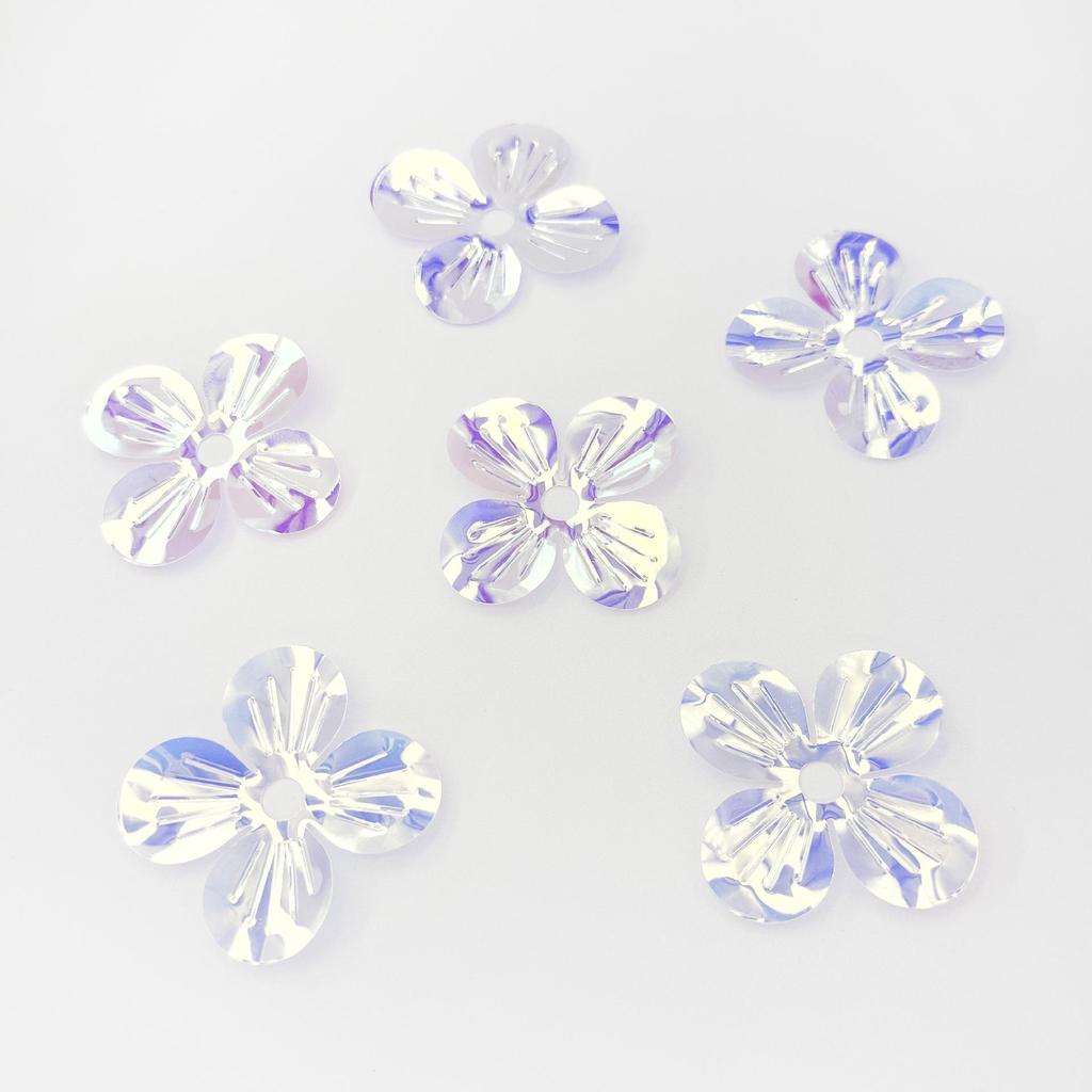 Four-petal Flower Sequin Shell Center Beads for Stage Decoration and Clothing Accessories