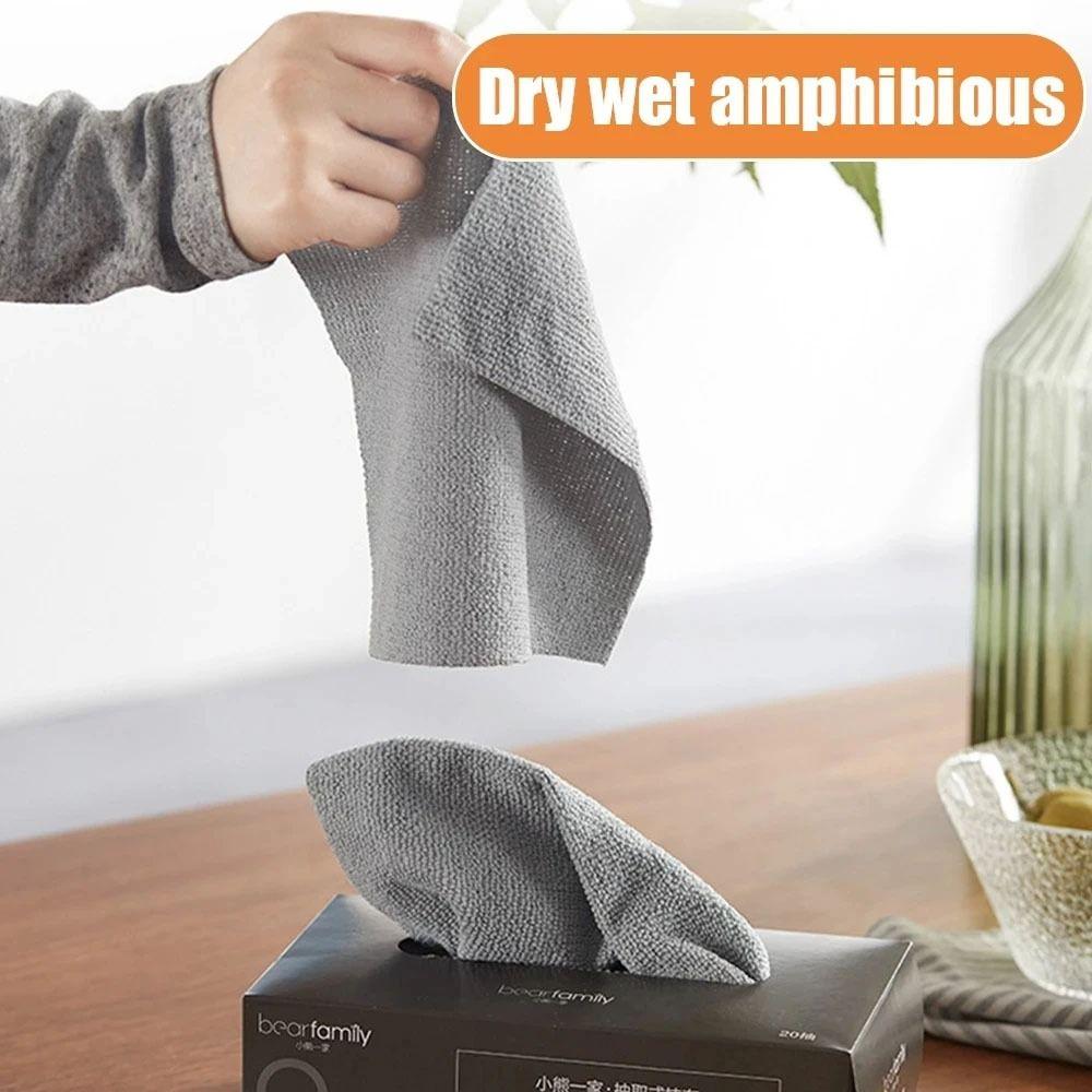 20Pcs/Box Oil Dish Rags Microfiber Towel Napkins Tableware Dishcloth  Kitchen Home