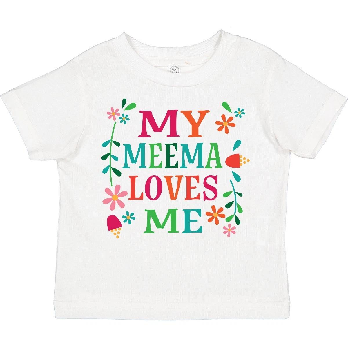 Inktastic My Meema Loves Me Girls Outfit Toddler T-Shirt Cute Flowered Child Kid 100