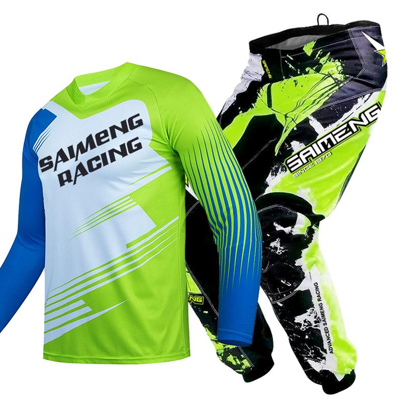 motocross gear set for kids Youth Jersey Pant Kits child green Motorcycle black 3 4 5 6 7 8 9 10 year Off-road suit blue orange Enduro cross boy girl