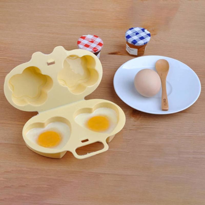 Mikrovlnný napařovač vajec (Květina + Srdce) Napařovací forma na vejce Forma na vařená vejce Mini Snídaně