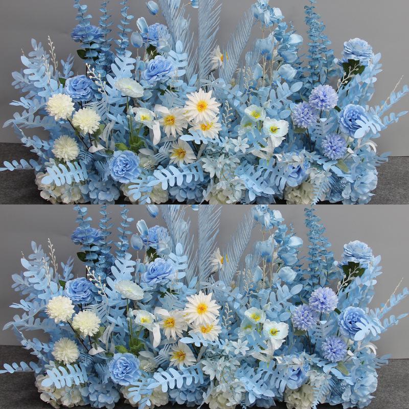 Wedding Aisle Blue Artificial Flower Row Decoration