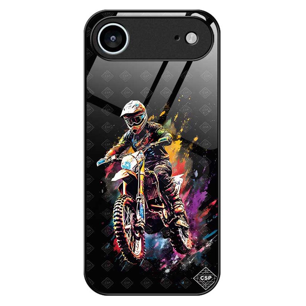 For iPhone 17 Air Case Anti Drop TPU PC Tempered Glass Pattern Printing Phone Back Cover