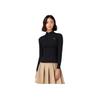 Anta Comfortable Slim Fit Simple Stand Collar Versatile Breathable Sports Long Sleeve T-Shirt Women Tops 962545402-5