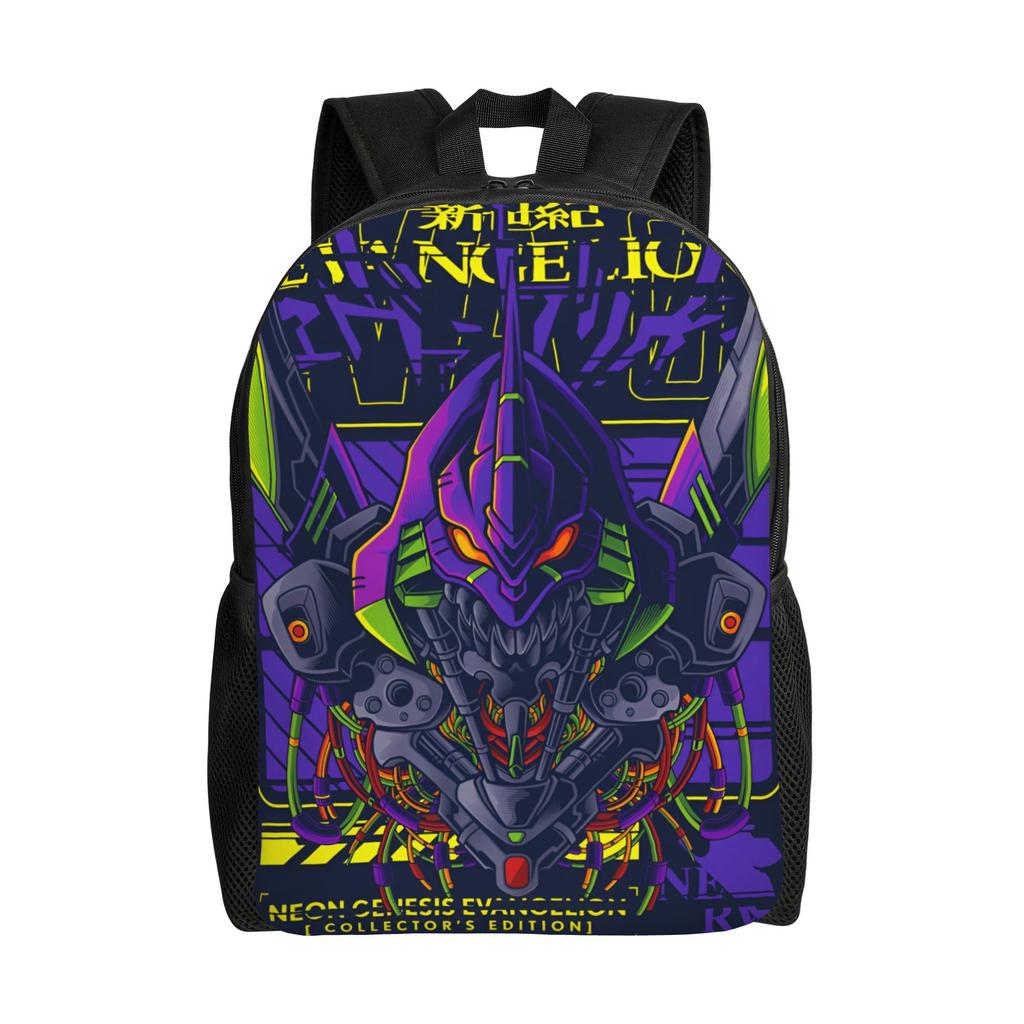 Custom E-Evangelions Backpack for Women Men Waterproof School College Mecha Style Cartoon Comic Bag Print Bookbag