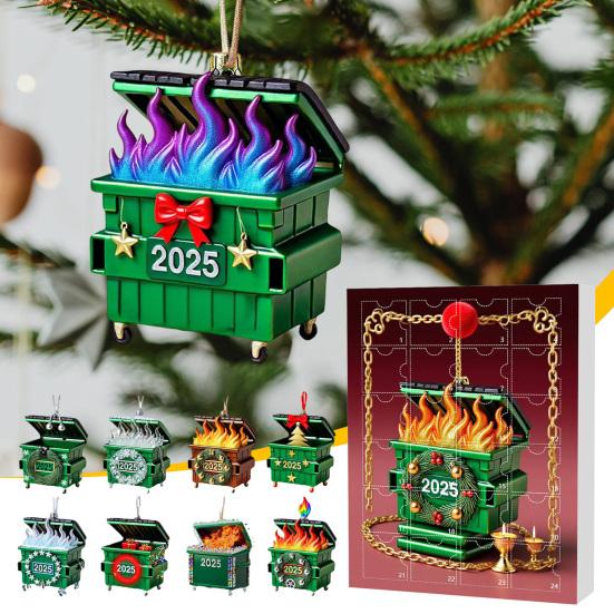 Acrylic Pendant Advent Calendar Box 24-Day Countdown Christmas Decoration Multifunctional Holiday Decor for Kids' Rooms Houses Cars