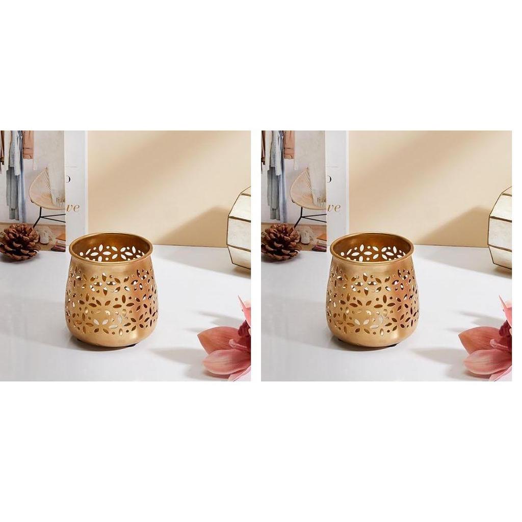 Decorative Metal Urban Lantern and Tealight Candle Holder | Home Décor & Gifting (Pack of 2)