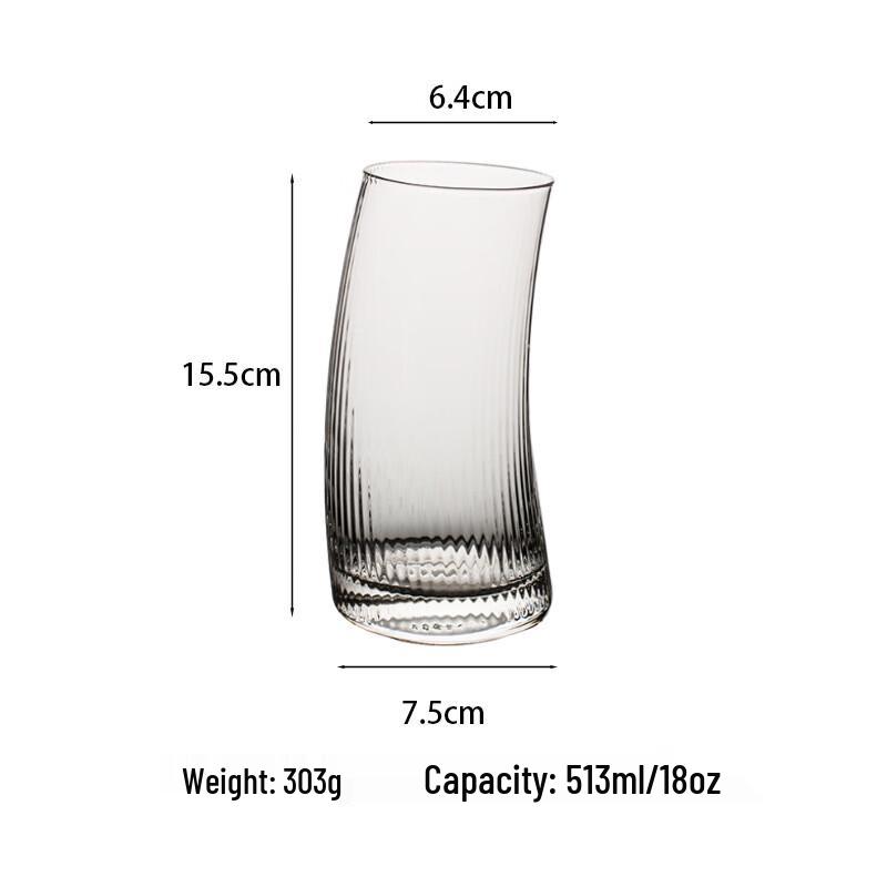 Vertical Stripe Hand-Blown Beer Glasses, Set of 3