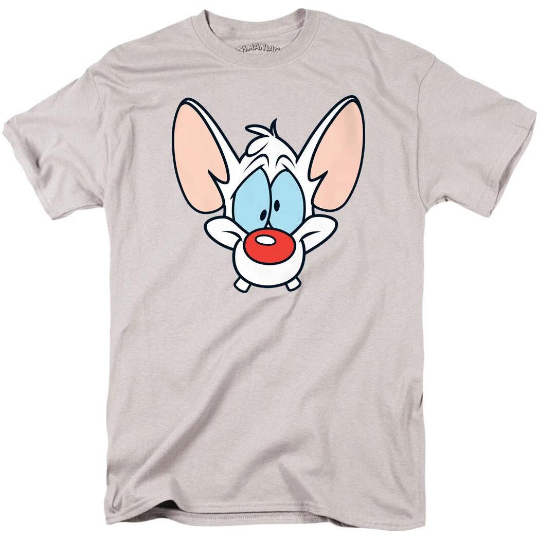 Pinky and the Brain Pinky Face 100% Cotton T-shirt Mens Tees Top 3XL