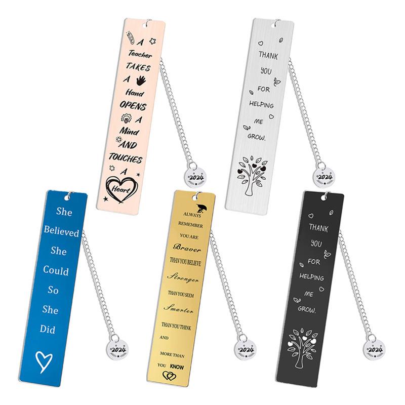 2024 Teacher's Day Engraved Round Pendant Bookmark - Student & Teacher Souvenir Gift