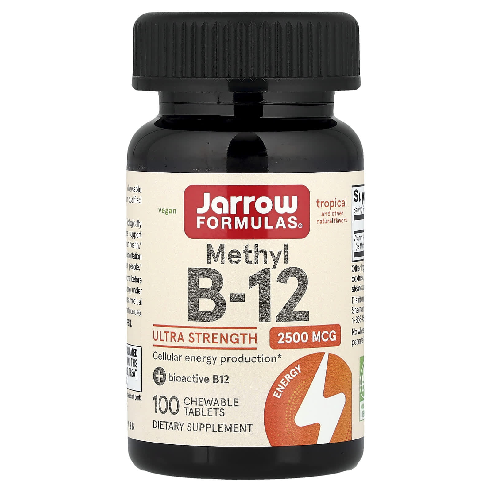 

Methyl B12, Tropical Flavor, 2,500Mcg, 100 Chewable Tablets