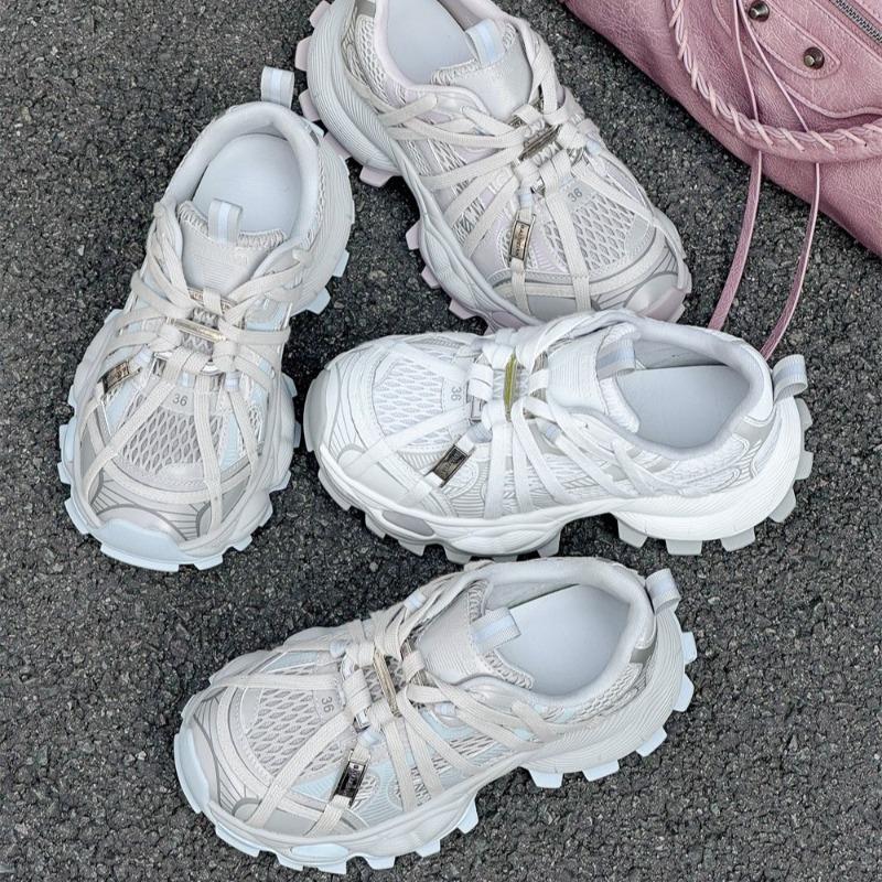 

Модные кроссовки на ремешке для женщин, весна и лето, новая кожа, толстая подошва, дышащая сетка, спортивная и повседневная обувь 40 синий