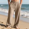 Autumn Winter Heavyweight Loose Men's Pants Casual Ribbed Jacquard Texture Straight Simple Suitable for Daily Wear