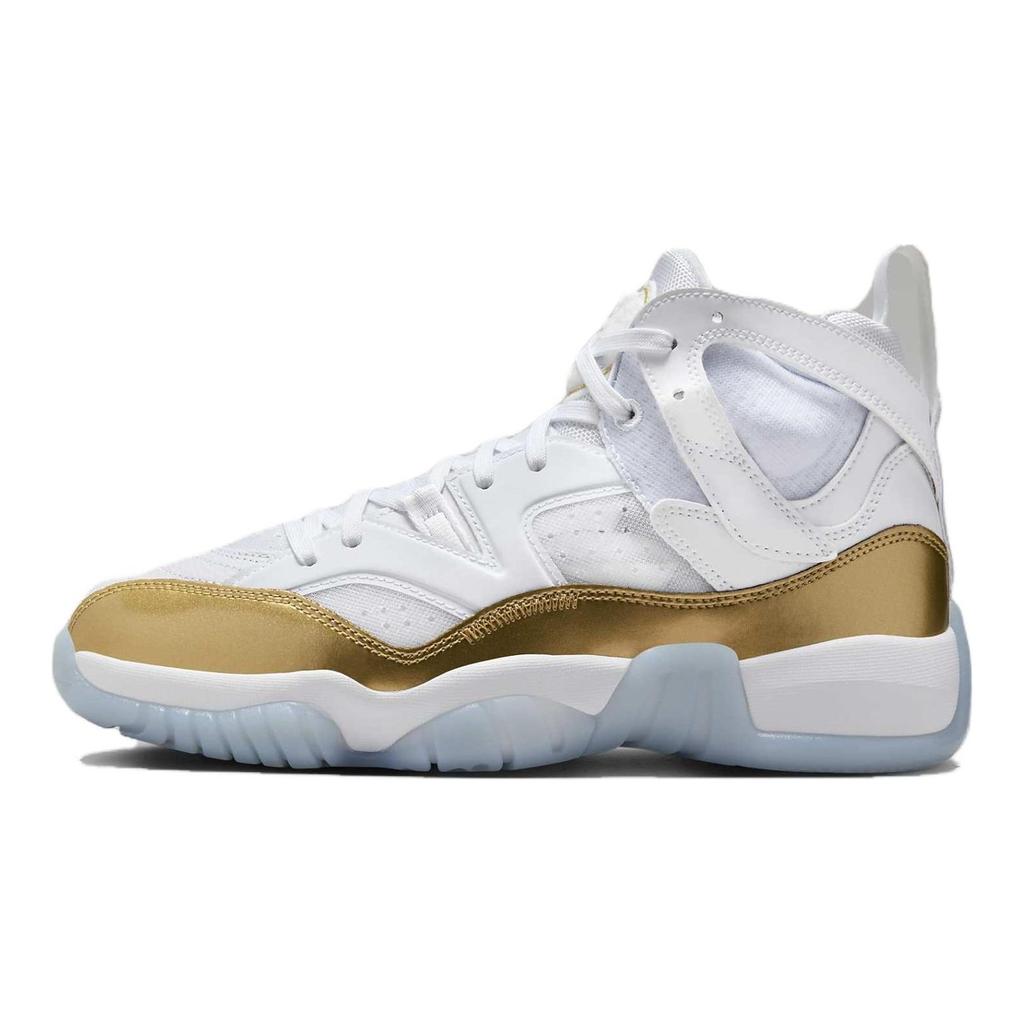 Air Jordan Jumpman Two Trey White Metallic Gold Women Sneakers Ice-Blue Black DR9631-107