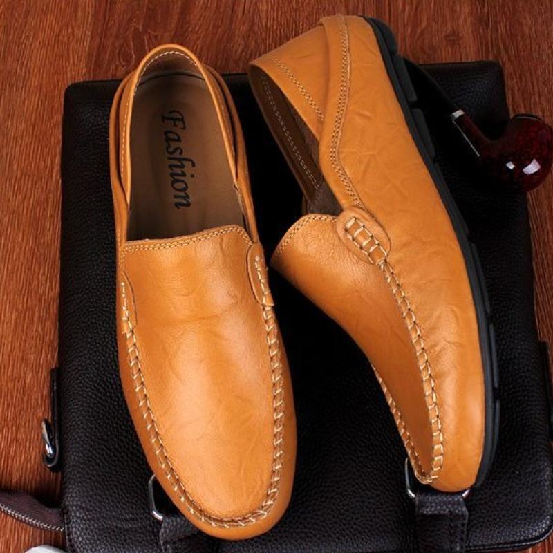 Non Slip Plain British Style Leather Shoes for Men Soft Comfortable Cowhide Elegant Low Price Classic Original Man Casual Shoe