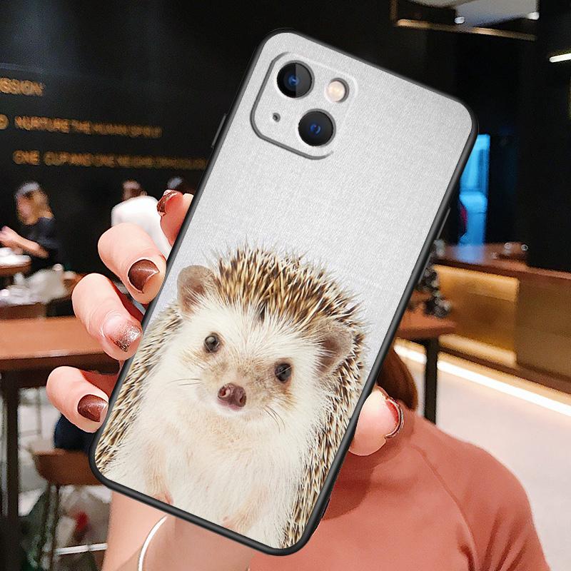 Animal Hedgehog Phone Case For iPhone 16 Pro Max 15 14 13 11 12 Pro Max Plus 12 13 Mini XR 16e Funda Cover