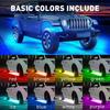 4X Car Under RGB LED Tube Strips Glow Body Under Neon Light Set Phone Control