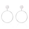 Womens Alloy Stylish Hoop Earrings Modern Geometric Shape Accessory Statement