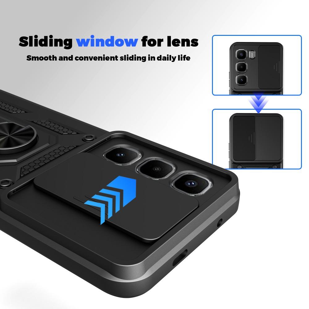 Armor Holder Funda for Infinix Hot 60 Pro Plus 4G Case Cover Slide Camera Protection Ring Stand Shockproof Back Capa Funda