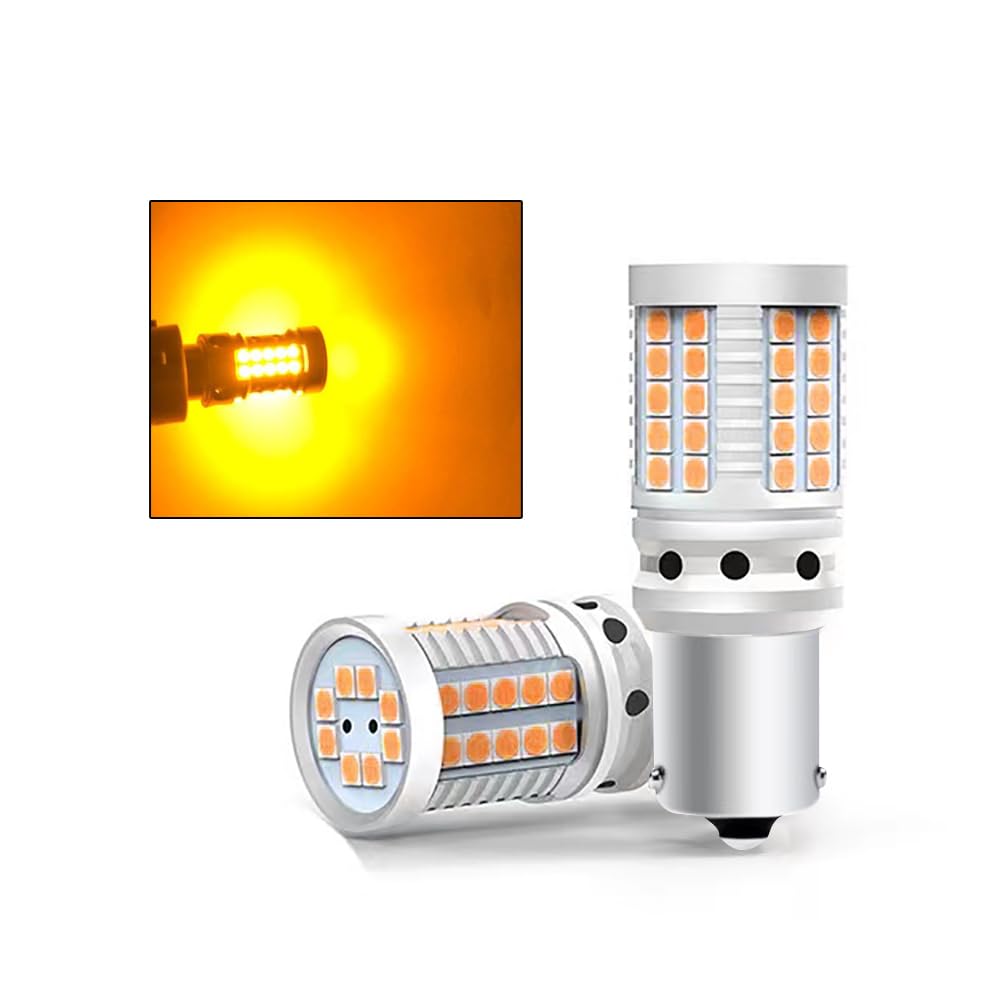 

Aokyoung S25 LED Single Turn Signal Amber High Flash Prevention Built-in Resistor 1156 BAU15S PY21W Different Pin Angle 150 Degree Orange Light B