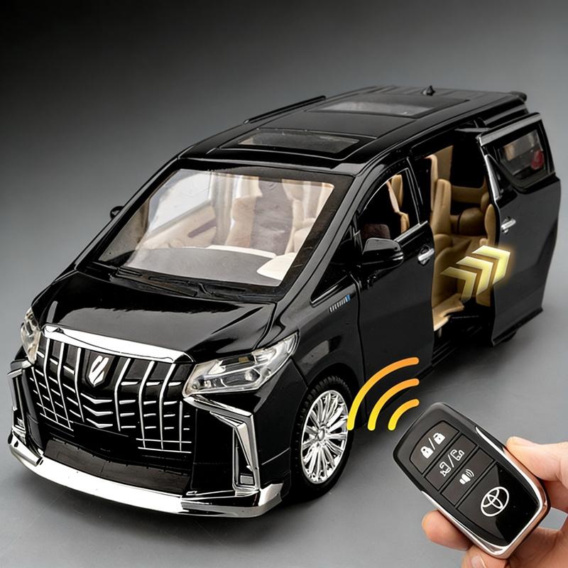 RE021:24 Key Control Version Toyota Alphard MPV Alloy Car Model Diecasts Metal Vehicles Car Model Sound and Light Childrens Toy Gift
