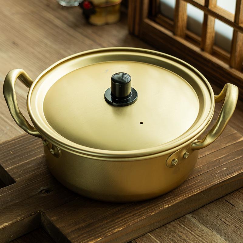 Korean Army Hot Pot Instant Noodle Pot Household Small Cooking Pot Soup Pot Aluminum Pot Ramen Pot Snail Powder Special Pot With Lid