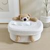 Cute Cartoon Cotton Rope Tissue Box Bear Bunny Woven Tissue Holder for Bathroom Bedroom Desk | Kawaii Home Decor Tissue Cover