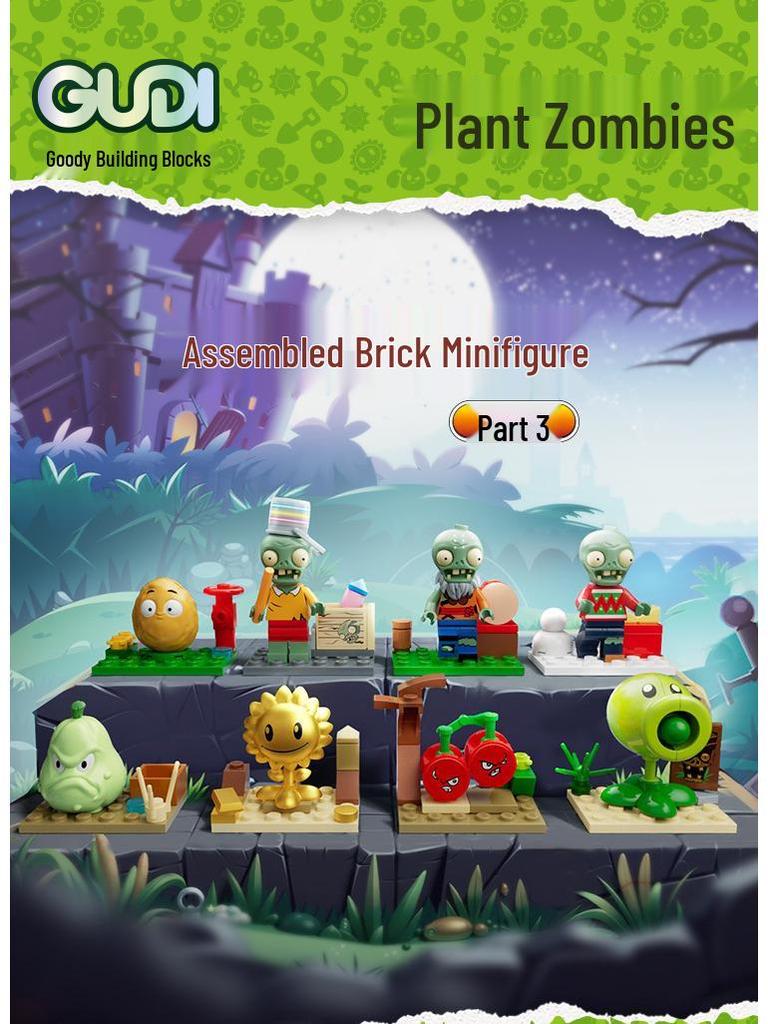 Goody Plants vs. Zombies Sunflower Pea Shooter Zombie Assembly Model Toy