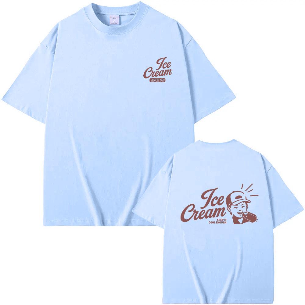 Yeonjun Ice Cream Solo Pop T-shirts NO LABELS: PART 02 Album Cartoon Print Tees Summer Casual Cotton High Quality Unisex Clothes