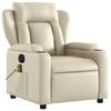 Electric Massage Chair Cream Faux Leather