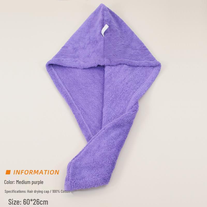 Quick-Drying Cotton Hair Cap for Women & Kids - Super Absorbent, Thick Shower Cap/Towel