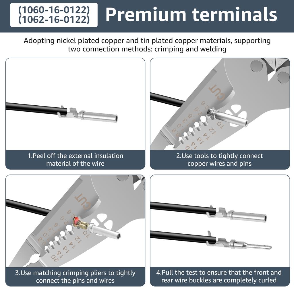1Set DT Connector 22-16AWG Waterproof Electrical Deutsch Connector Plug Kit DT06-2S DT04-2P For Waterproof Electrical Connectors