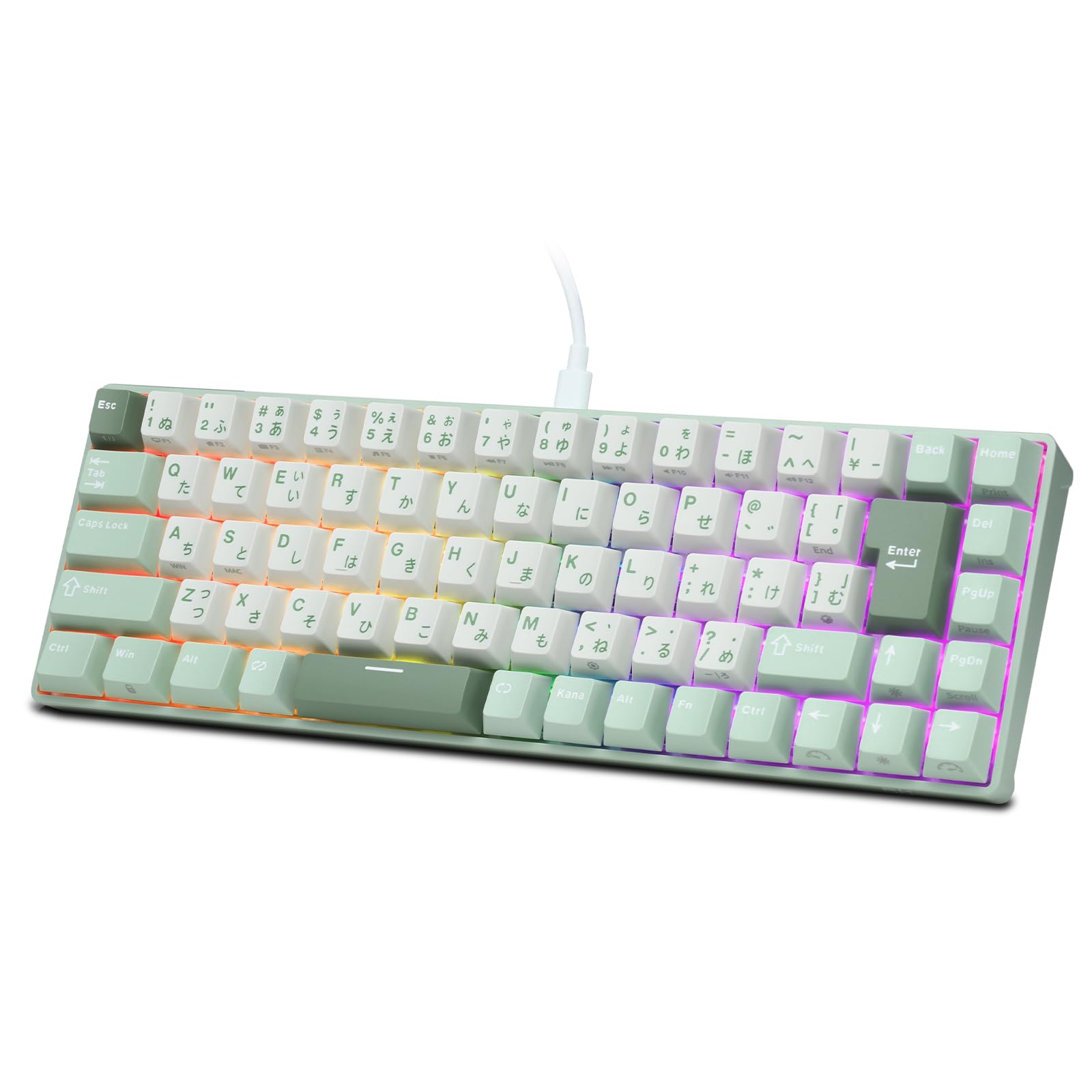 

RK ROYAL KLUDGE C68 JP Hall Effect Mechanical Gaming HE Magnetic Switch Wired RGB Rapid Trigger Adjustable 8K Polling Pro Web Driver for Mac Japanese