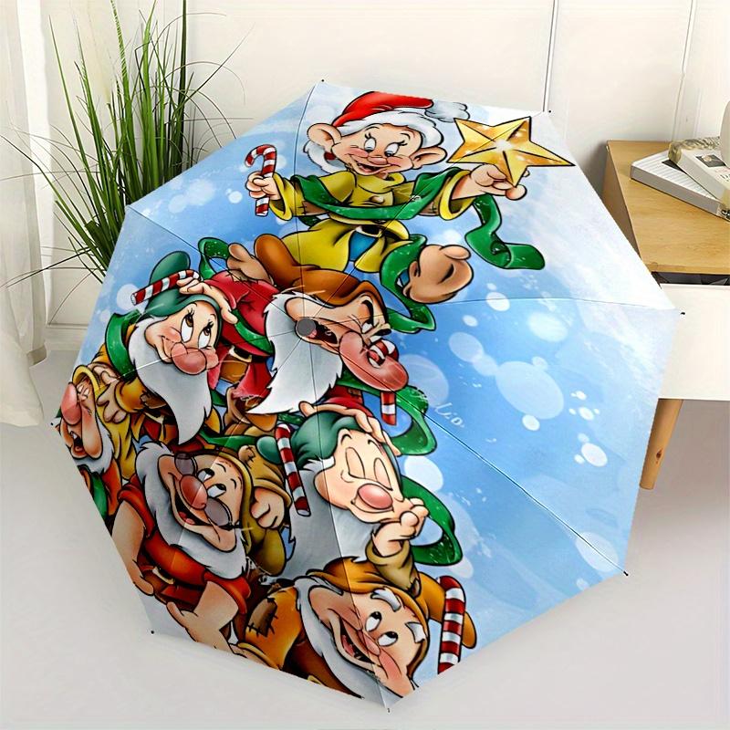 

Christmas, dwarfs Automatic Opening and Closing Umbrella - 8 Ribs Portable Folding Umbrella with Plastic Handle, Suitable for Leisure and Ha